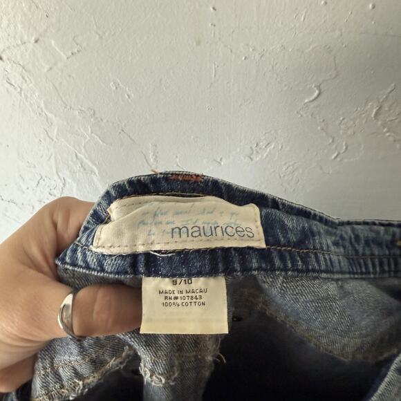 Maurices Y2k Jeans 9/10 Blue Denim Bootcut Mid Rise Distressed Pockets - Picture 10 of 10